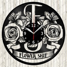 Flower Shop Vinyl Record Clock 