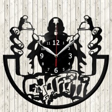 Vinyl Record Graffiti Clock 