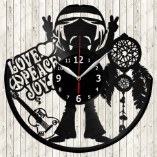 Vinyl Record Clock Hippie