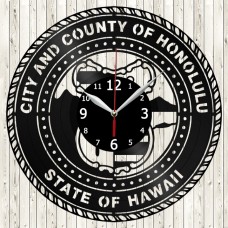 Honolulu Vinyl Record Clock 