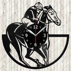 Vinyl Record Clock Horse Racing