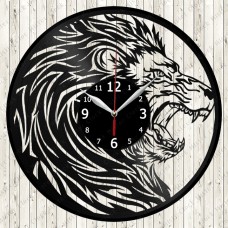 Vinyl Record Clock Lion