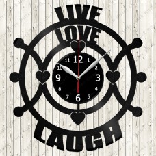 Vinyl Record Clock Live Love Laugh