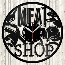 Meat Shop Vinyl Record Clock 