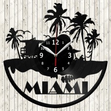 Miami Vinyl Record Clock 