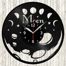 Vinyl Record Clock Moon