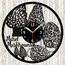 Morel Mushroom Vinyl Record Clock 
