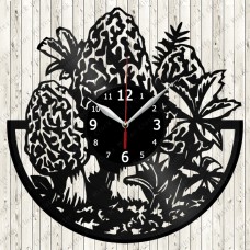 Vinyl Record Clock Morel Mushroom