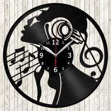 Vinyl Record Clock Music