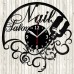 Nail Salon Vinyl Record Clock 