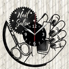 Vinyl Record Clock Nail Salon