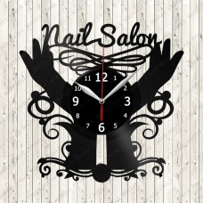 Vinyl Record Clock Nail Salon