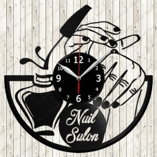 Vinyl Record Clock Nail Salon