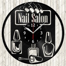 Vinyl Record Nail Salon Clock 