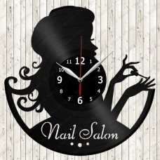 Vinyl Record Clock Nail Salon