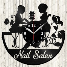 Nail Salon Vinyl Record Clock 