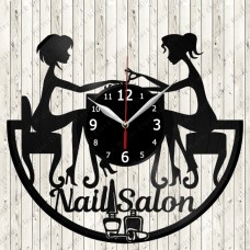 Nail Salon Vinyl Record Clock 