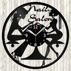 Nail Salon Vinyl Record Clock 