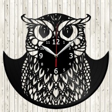 Vinyl Record Clock Owl