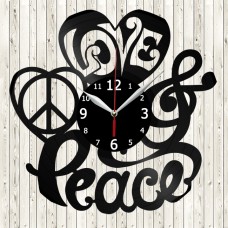 Vinyl Record Clock Peace And Love