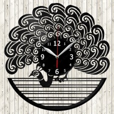 Vinyl Record Clock Peacock