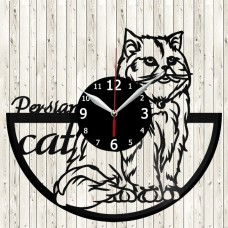 Vinyl Record Clock Persian Cat