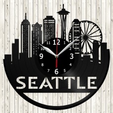 Seattle Vinyl Record Clock 