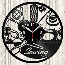 Sewing Vinyl Record Clock 