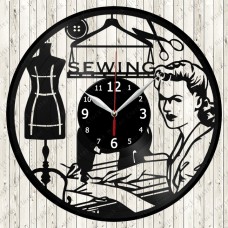 Sewing Vinyl Record Clock 