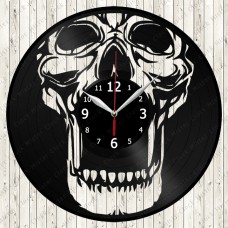 Vinyl Record Clock Skull