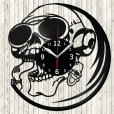 Skull Vinyl Record Clock 