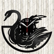 Vinyl Record Clock Swan