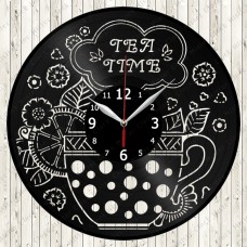 Tea Vinyl Record Clock 