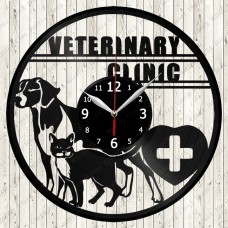 Veterinary Clinic Vinyl Record Clock 