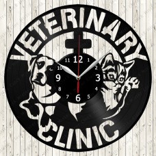 Veterinary Clinic Vinyl Record Clock 