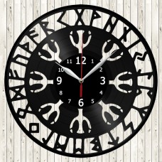 Viking Symbols Vinyl Record Clock 