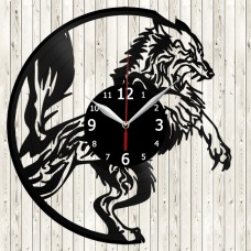 Vinyl Record Clock Wolf