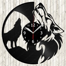 Wolf Vinyl Record Clock 