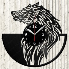 Vinyl Record Clock Wolf