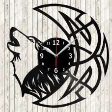 Vinyl Record Clock Wolf