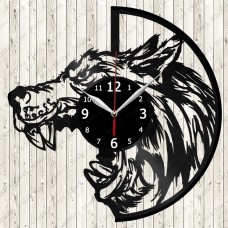 Wolf Vinyl Record Clock 