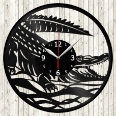 Vinyl Record Clock Crocodile